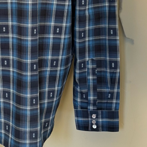 Pendleton Frontier Long-Sleeve Plaid Snap Front Shirt, Blue & Black, Size L, NWT - Picture 8 of 11